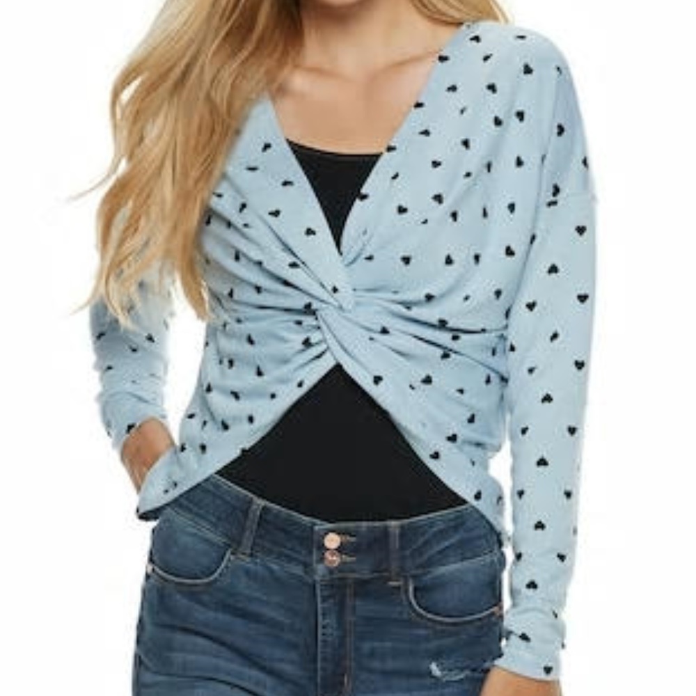 NWT Juniors' Candie's Printed Twist Reversible Top